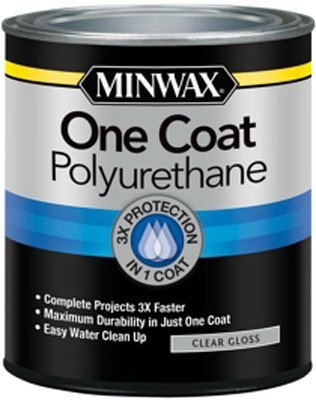 We used this Minwax One Coat Polyurethane in Satin.