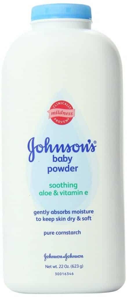 Johnson's Baby Powder Pure Cornstarch works so well for soaking up the grease!