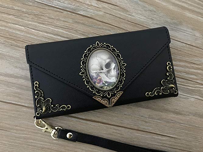 Your goth will love this cell phone case that doubles as a wallet.