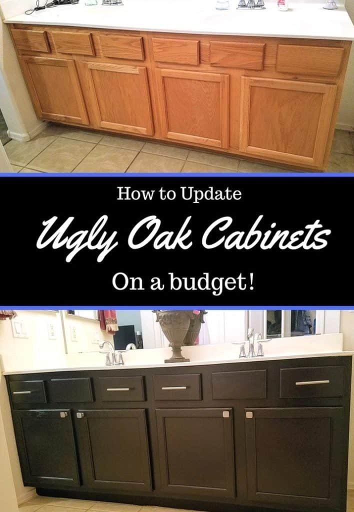 How to Update Ugly Oak Cabinets On A Budget