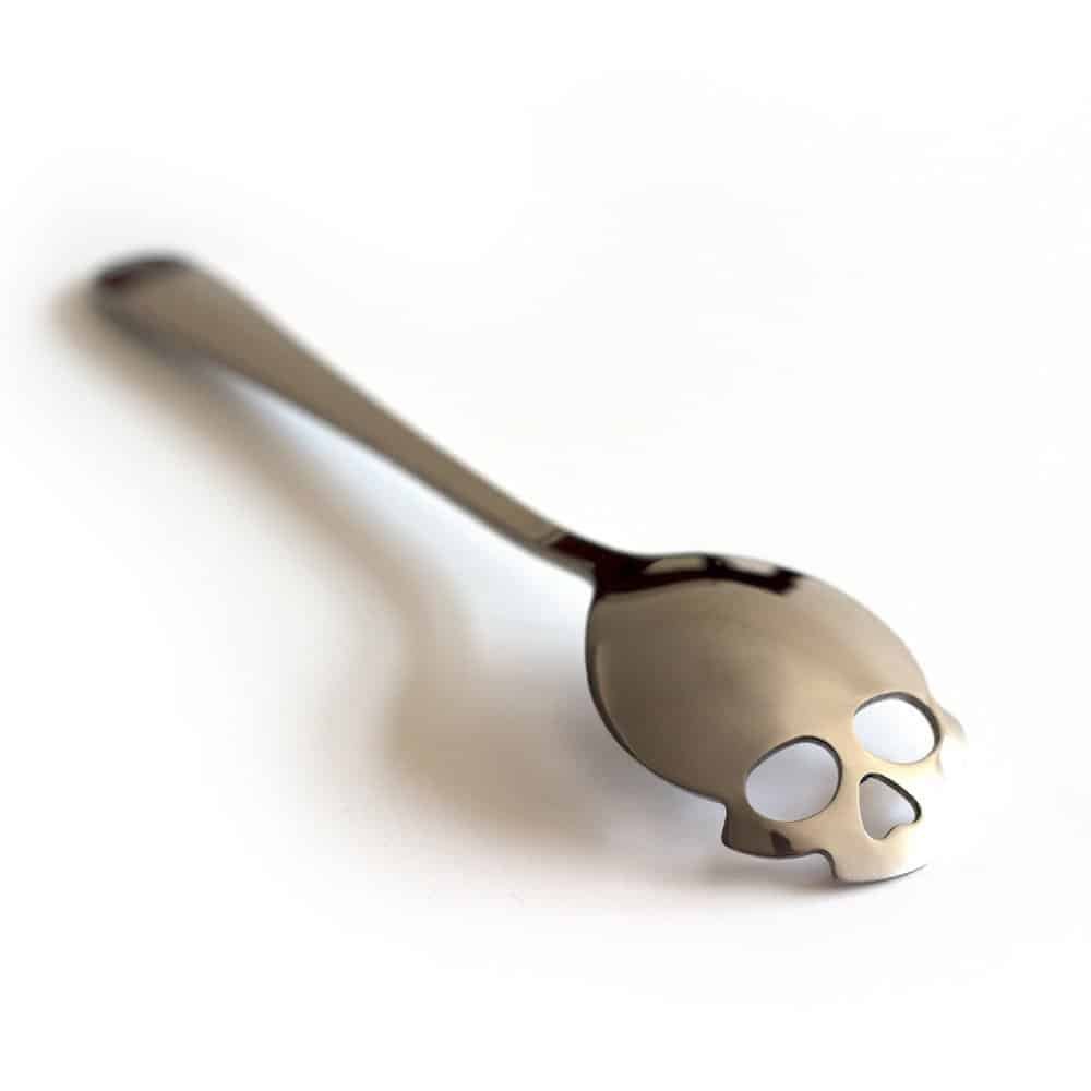 A spoonful of sugar helps the medicine go down easier with this skull spoon.