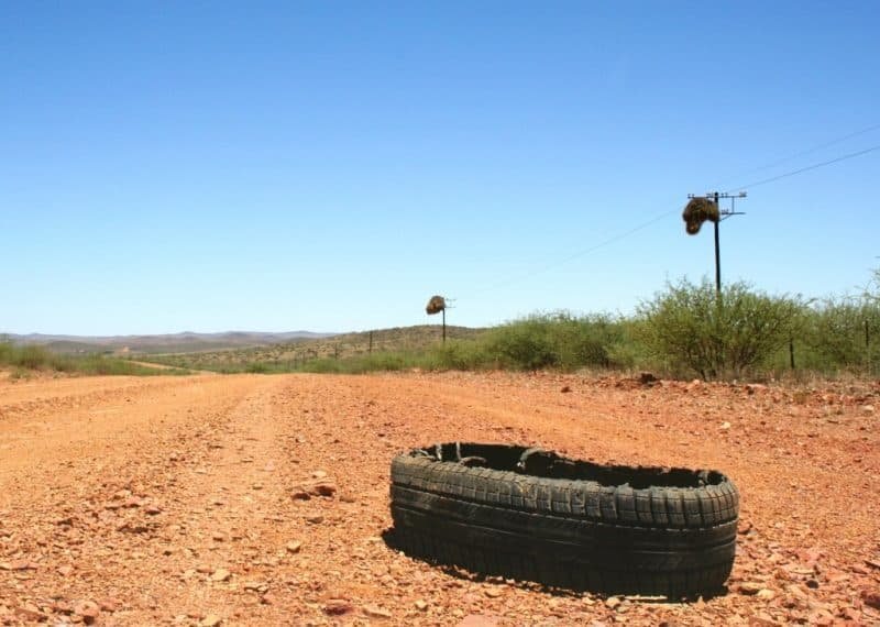 Somehow I always manage to drive over tire debris! 