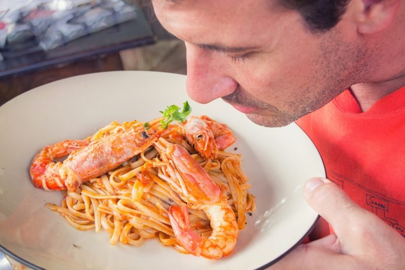 Do you mind not getting your nose hairs in my pasta, Mike?