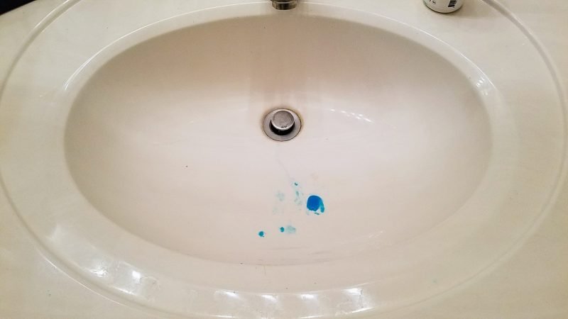 Tired of finding dried up toothpaste in your sink? Keep a sponge nearby to wipe it while its wet.