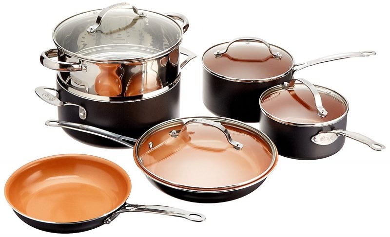 We have these Gotham Steel Pots and Pans and they are amazing! Super easy to clean. Love love love them!